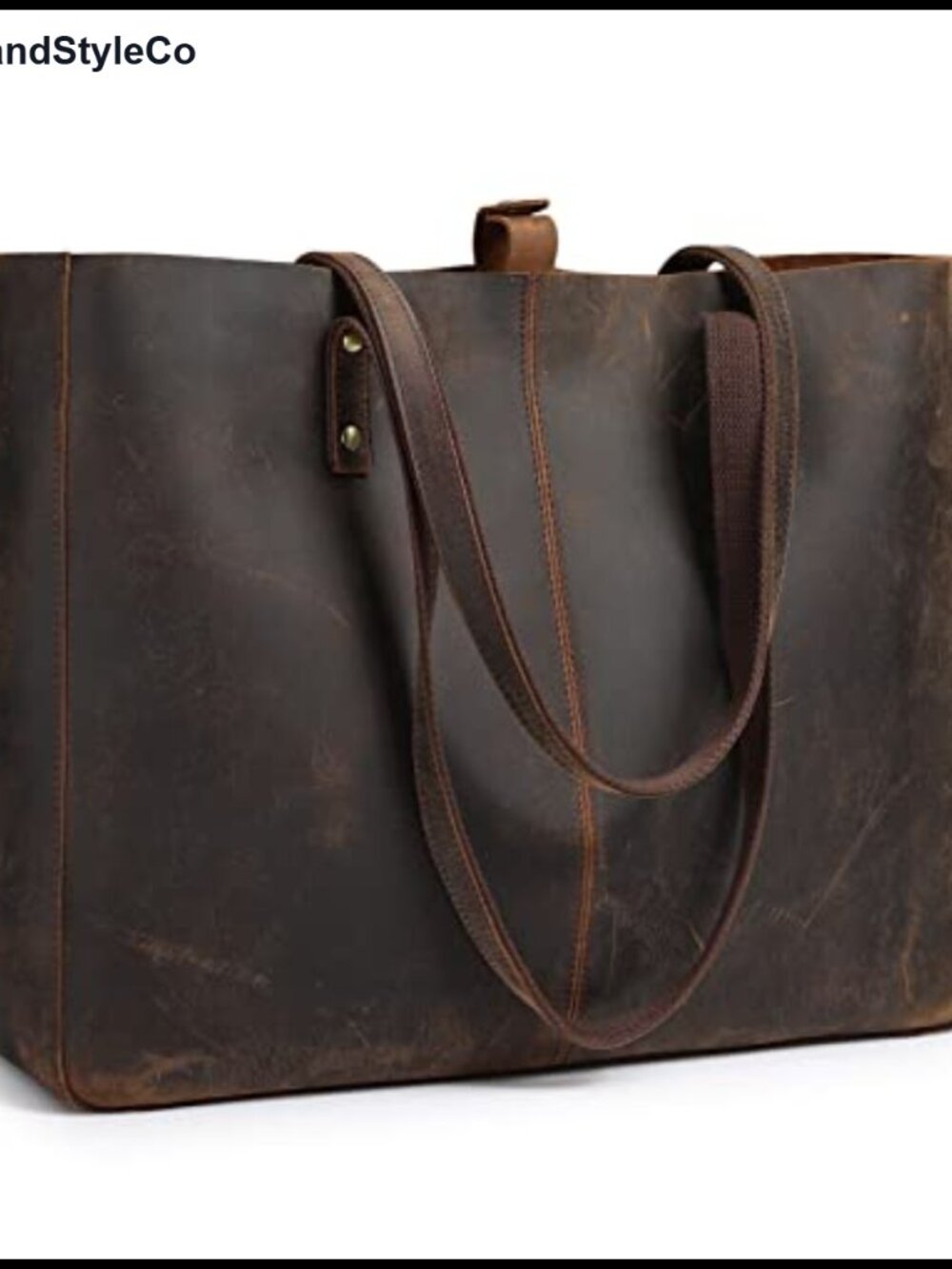 Genuine Leather Shoulder Tote Bag Large Work Purse Satchel